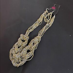 Paparazzi Gold and Silver Multi-Strand Necklace with Earrings